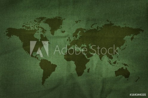 Bild på World Map on Military Army Fabric Texture background